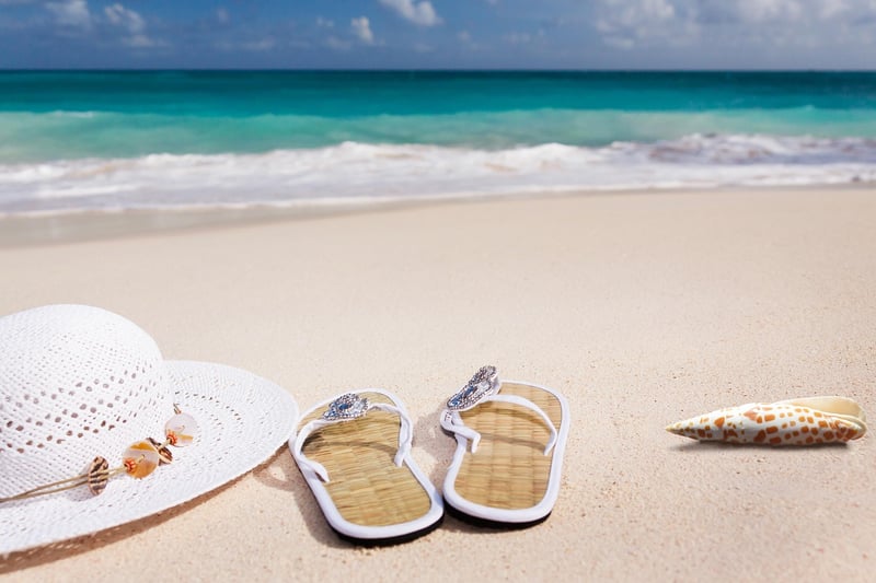 Turquoise waters and white sandy beach